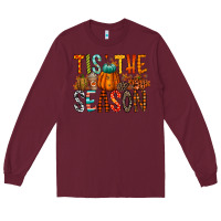 Burgundy tis the season Long Sleeve Tee - RacoonDesign