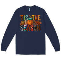 Navy tis the season Long Sleeve Tee - RacoonDesign
