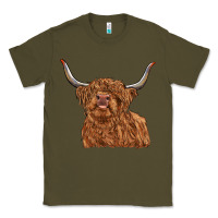 Army Green highland cow Classic Tee - RanaPortraitStore