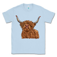 Dusty Blue highland cow Classic Tee - RanaPortraitStore
