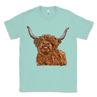 Seafoam highland cow Classic Tee - RanaPortraitStore