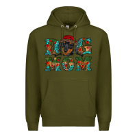 Army Green christmas dog mom dachshund Premium Hoodie - RanaPortraitStore