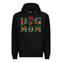 Black christmas dog mom dachshund Premium Hoodie - RanaPortraitStore