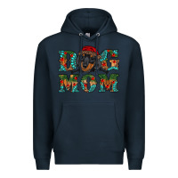 Navy christmas dog mom dachshund Premium Hoodie - RanaPortraitStore