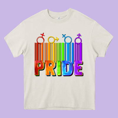 Pride Barcode Heavy Core Tee Designed By Fadigitalartstudio