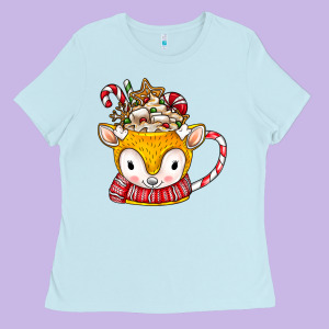 Coffee Cups Animal Ladies Tee Designed By Cowhidedigitalart