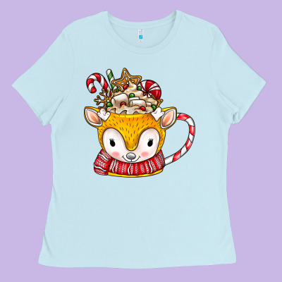 Coffee Cups Animal Ladies Tee Designed By Cowhidedigitalart
