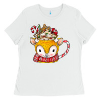 White coffee cups animal Ladies Tee - CowhideDigitalArt