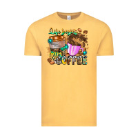 Vintage Mustard Life Begins After Coffee Vintage Tee - CowhideDigitalArt