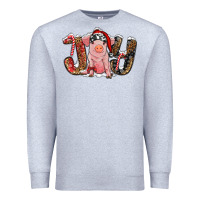 Heather Grey joy with pig Premium Sweatshirt - RanaPortraitStore