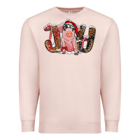 Pale Pink joy with pig Premium Sweatshirt - RanaPortraitStore