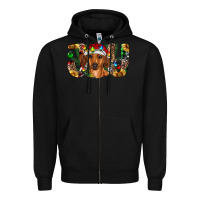 Black dachshund christmas joy Zipper Hoodie - RanaPortraitStore
