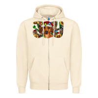 Sandshell dachshund christmas joy Zipper Hoodie - RanaPortraitStore