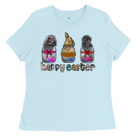 Baby Blue Happy Easter Ladies Tee - CowhideDigitalArt