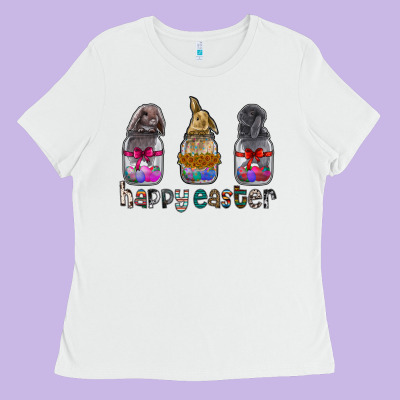 Happy Easter Ladies Tee Designed By Cowhidedigitalart