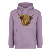 Lavender highland cow Heavyweight Hoodie - RanaPortraitStore