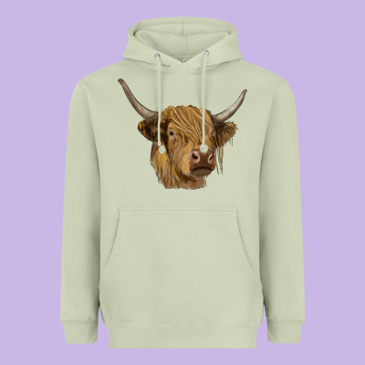 Highland Cow Heavyweight Hoodie Designed By Ranaportraitstore