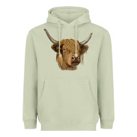 Matcha highland cow Heavyweight Hoodie - RanaPortraitStore