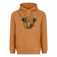 Meerkat highland cow Heavyweight Hoodie - RanaPortraitStore