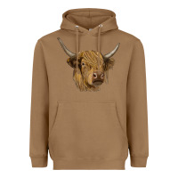 Toasted Coconut highland cow Heavyweight Hoodie - RanaPortraitStore