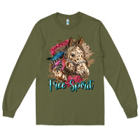 Army Green free spirit appaloosa horse Long Sleeve Tee - LillyAllenDesigns