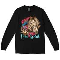 Black free spirit appaloosa horse Long Sleeve Tee - LillyAllenDesigns