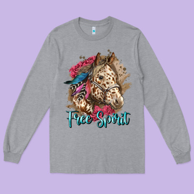 Free Spirit Appaloosa Horse Long Sleeve Tee Designed By Lillyallendesigns