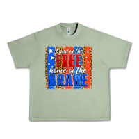 Oil Green Land of the Free 4th of July Brushstroke Urban Heavy Tee - Jasminsmagicworld