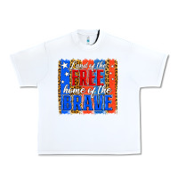 White Land of the Free 4th of July Brushstroke Urban Heavy Tee - Jasminsmagicworld