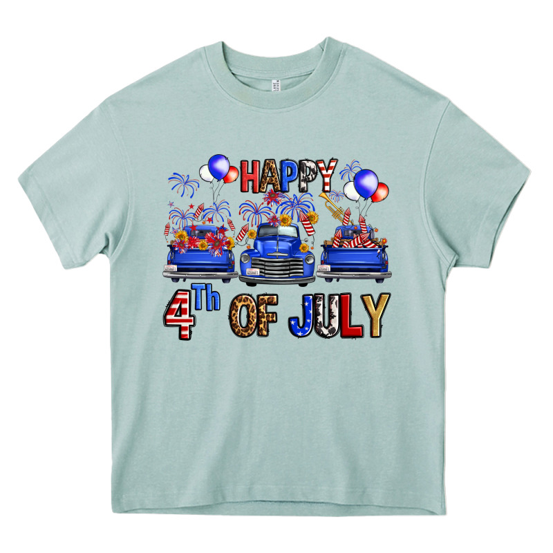 Western Truck Hello Fourth Of July America Heavy Core Tee by FaDigitalArtStudio | Teevron