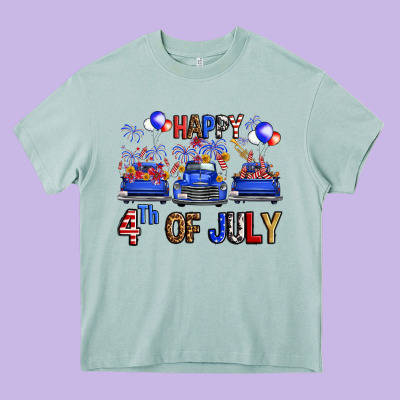 Western Truck Hello Fourth Of July America Heavy Core Tee Designed By Fadigitalartstudio