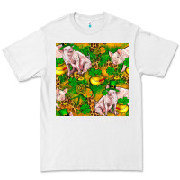 White St patricks  day pig with candy and pot of gold  seamless pattern Premium Tee - FaDigitalArtStudio