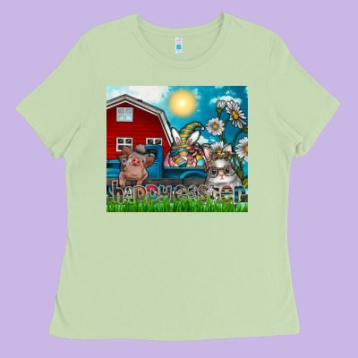 Happy Easter Ladies Tee Designed By Cowhidedigitalart