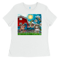 White happy easter Ladies Tee - CowhideDigitalArt