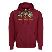 Burgundy Peace Love Missouri Zipper Hoodie - Jasminsmagicworld