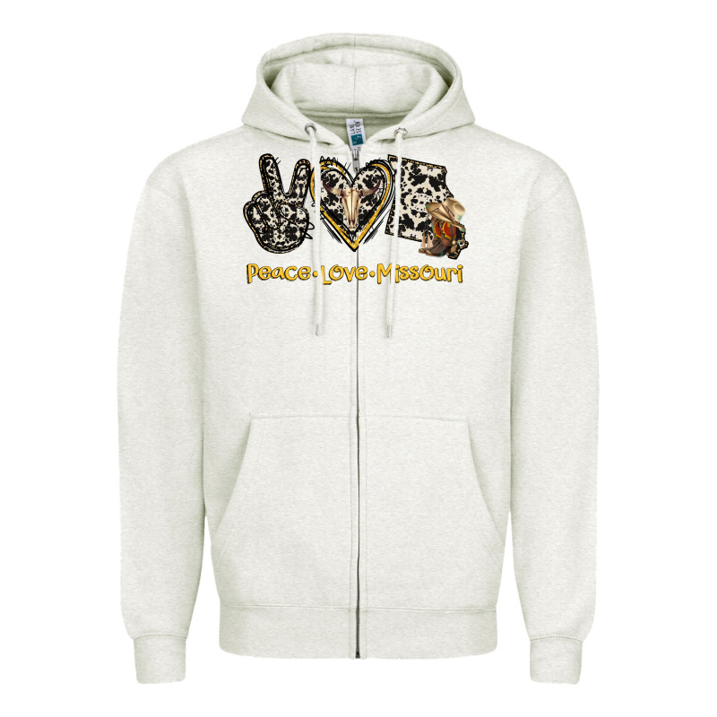 Peace Love Missouri Zipper Hoodie by Jasminsmagicworld | Teevron