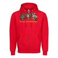 Red Peace Love Missouri Zipper Hoodie - Jasminsmagicworld