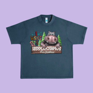 I Want A Hippopotamus For Christmas Urban Heavy Tee Designed By Cowhidedigitalart