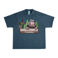 Midnight Navy I Want a Hippopotamus for Christmas Urban Heavy Tee - CowhideDigitalArt