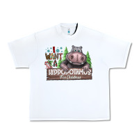 White I Want a Hippopotamus for Christmas Urban Heavy Tee - CowhideDigitalArt