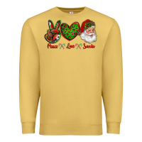 Antique Gold peace love santa Premium Sweatshirt - RanaPortraitStore