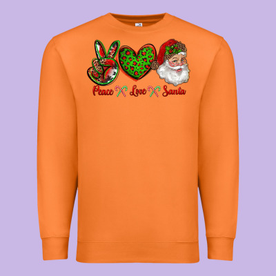 Peace Love Santa Premium Sweatshirt Designed By Ranaportraitstore