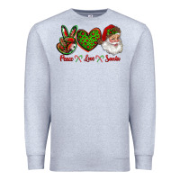 Heather Grey peace love santa Premium Sweatshirt - RanaPortraitStore