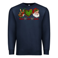 Navy peace love santa Premium Sweatshirt - RanaPortraitStore