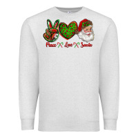 Oatmeal Heather peace love santa Premium Sweatshirt - RanaPortraitStore
