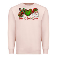 Pale Pink peace love santa Premium Sweatshirt - RanaPortraitStore