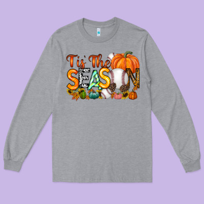 Tis The Season Baseball Long Sleeve Tee Designed By Racoondesign