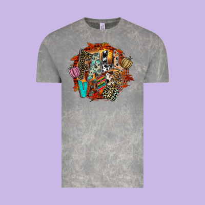 Fall Vibes Vintage Tee Designed By Cowhidedigitalart