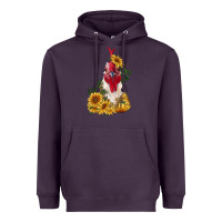 Plum sunflower rooster with leopard Heavyweight Hoodie - RanaPortraitStore
