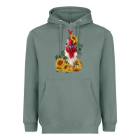 Sage sunflower rooster with leopard Heavyweight Hoodie - RanaPortraitStore